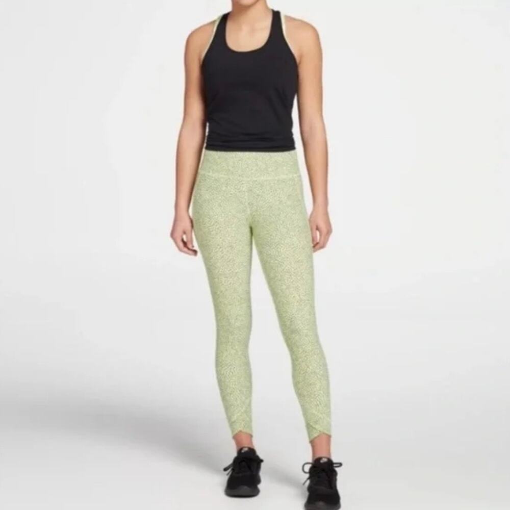 CALIA by Carrie Underwood | Green Confetti Dot Energize Crossover Hem Leggings